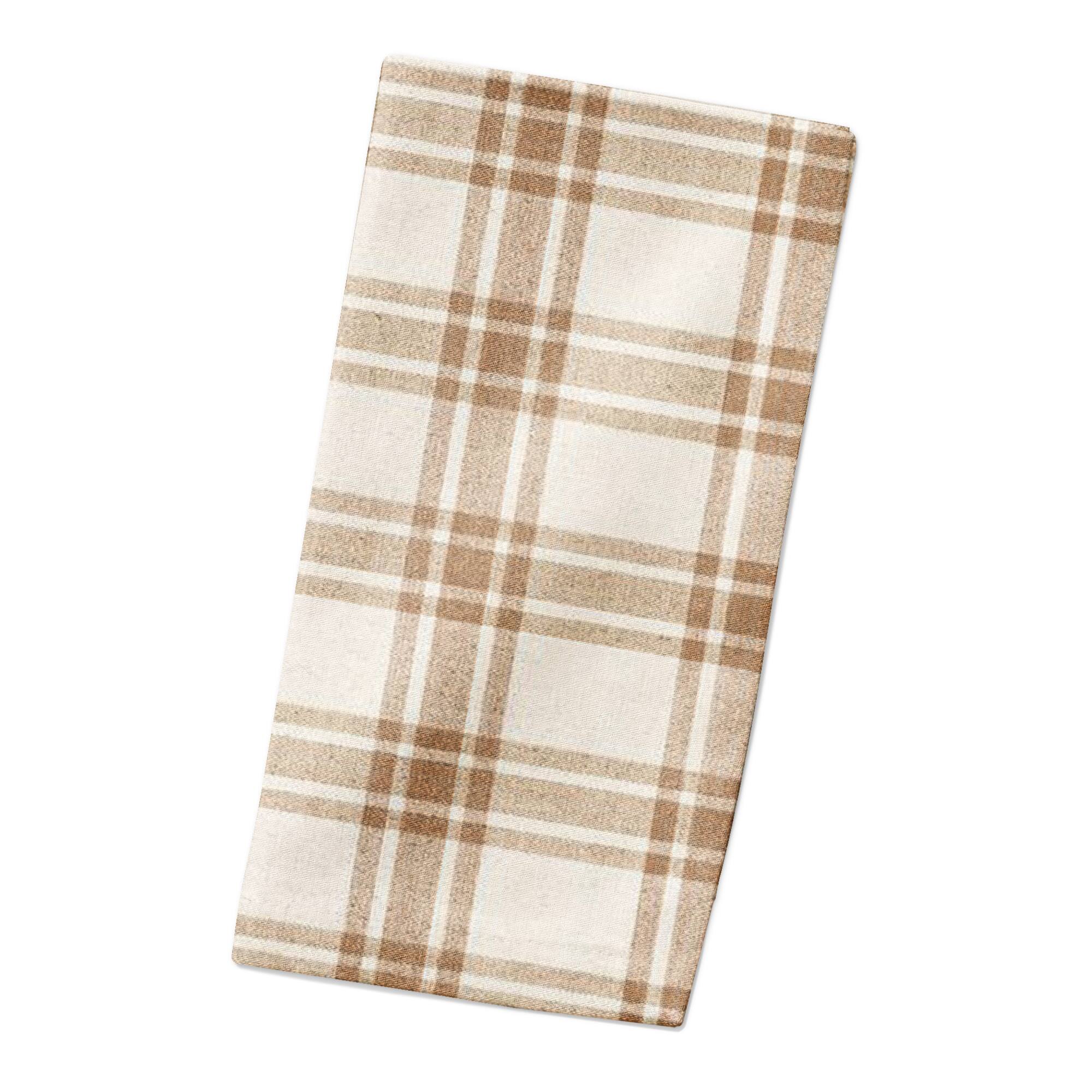 Orange Plaid Cotton Twill Napkin